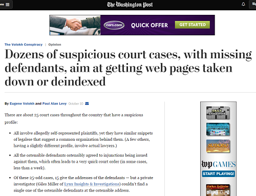 誹謗中傷記事の削除（逆SEO）を狙った偽の訴訟が行われた事例